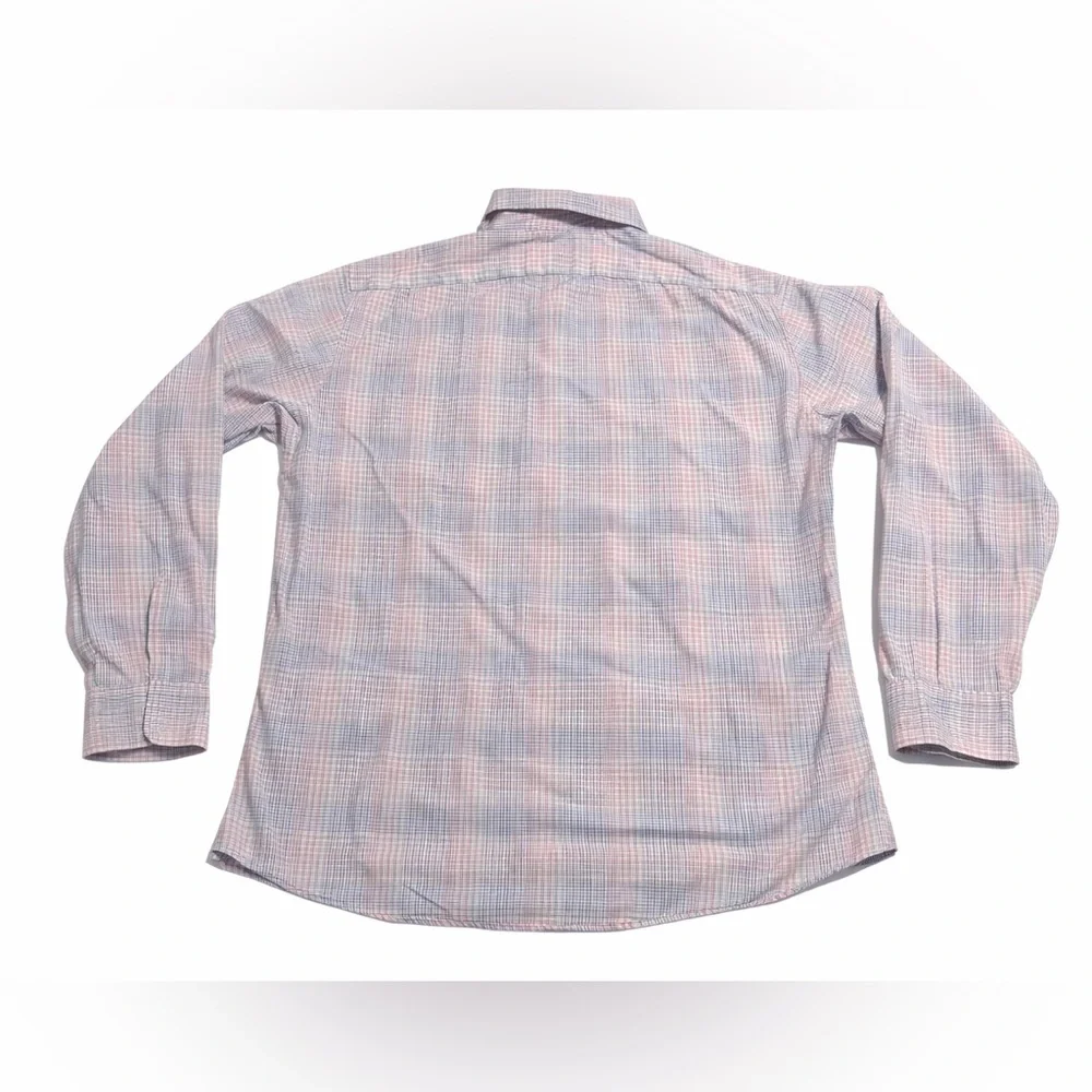 Claiborne Premium Fit Mens Large Plaid Button Down Shirt Cotton Long Sleeve